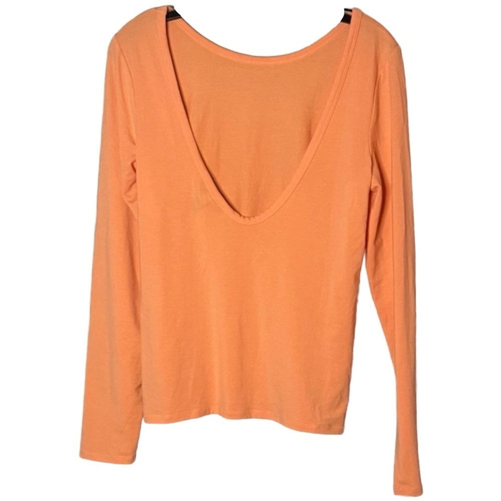 Victoria's Secret Peach Long Sleeve Open Back Shirt - size M